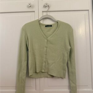 Brandy Melville Green Knit Cardigan